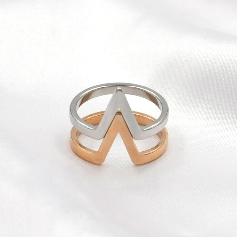 Steel and Rose Gold US Size #6