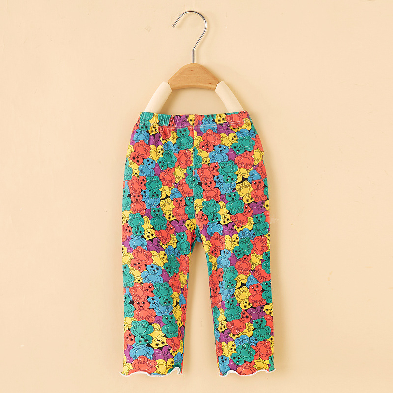 Colorful bear capri pants