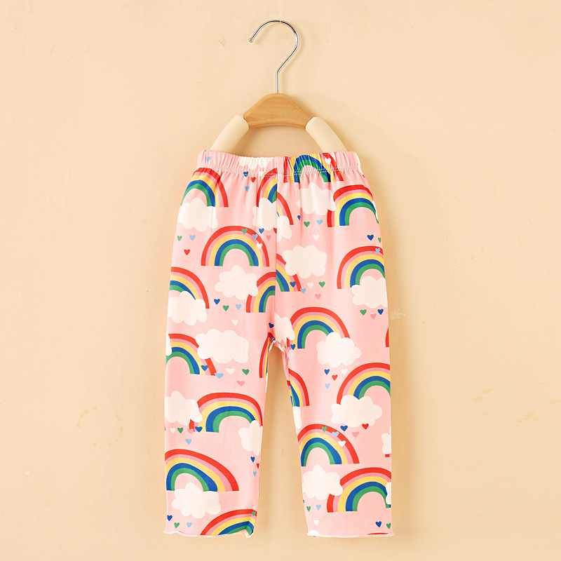 Rainbow cloud capri pants