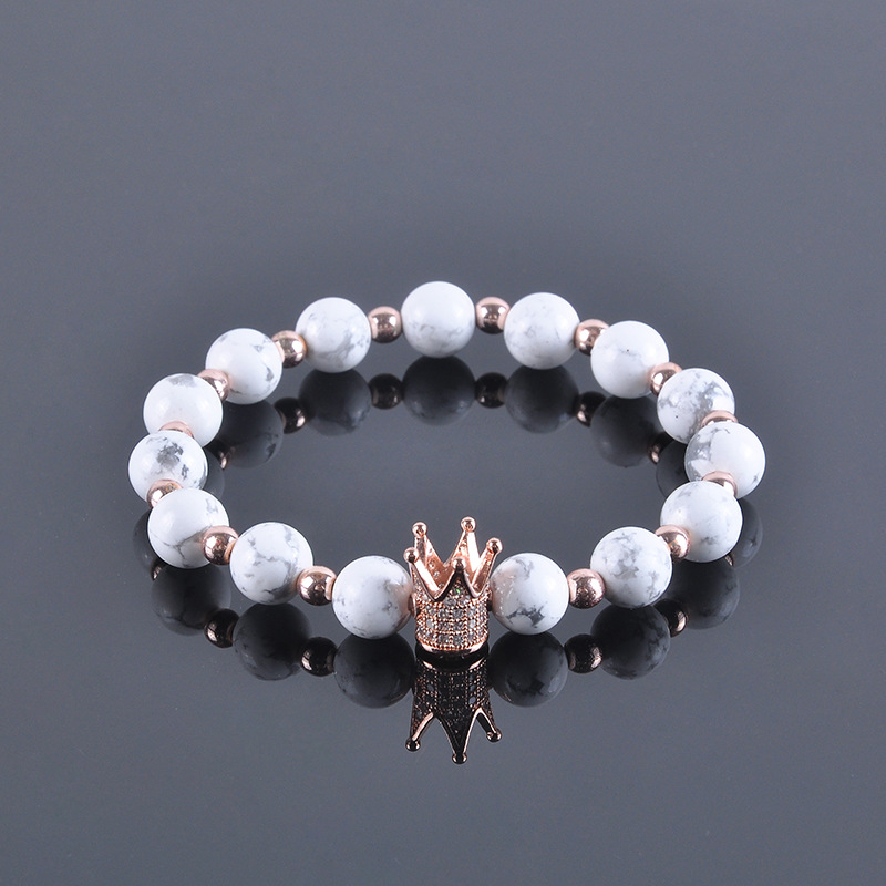 Imported white pine rose gold crown white zirconiu