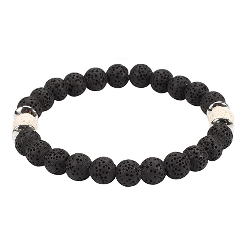 2 White   Black - Volcanic bracelet