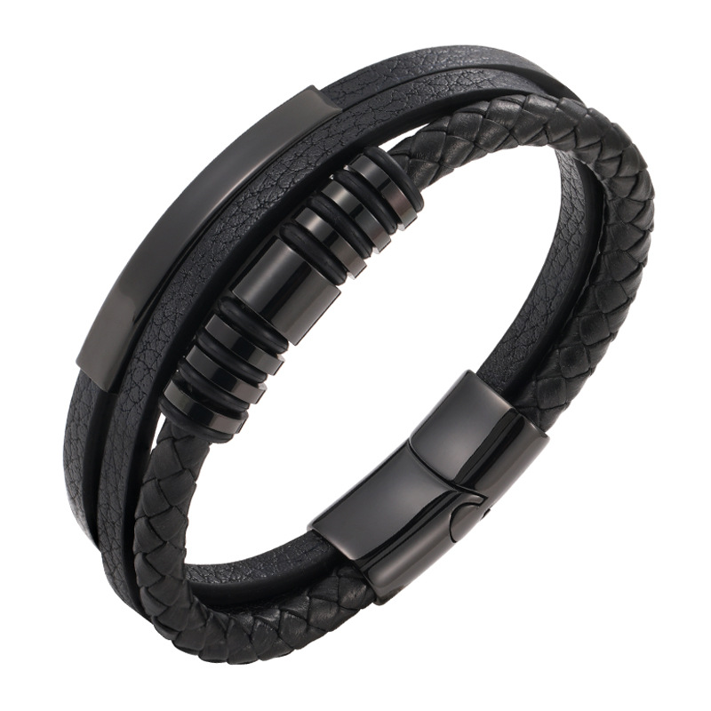 Black leather and black 19CM(inner ring length)