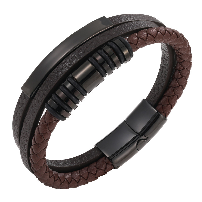 Brown leather and black 19CM(inner ring length)