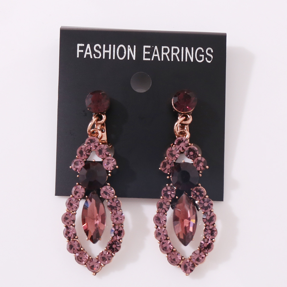 13:Ancient red copper and purple diamond ear clip