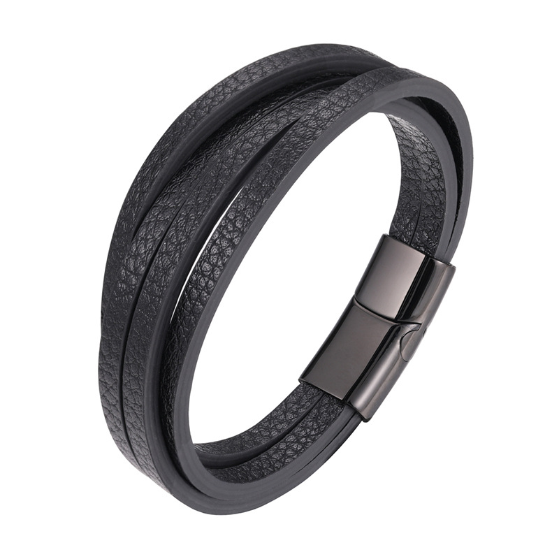 7:Black leather black buckle 23cm