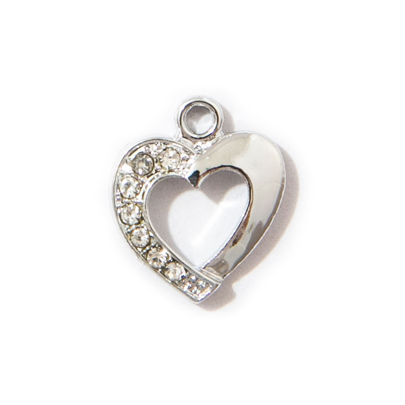 Uv-plated half-diamond heart