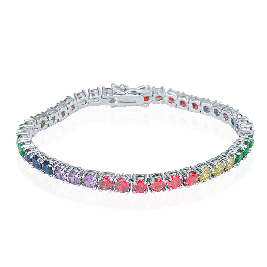 Colored zircon, 17cm platinum-plated