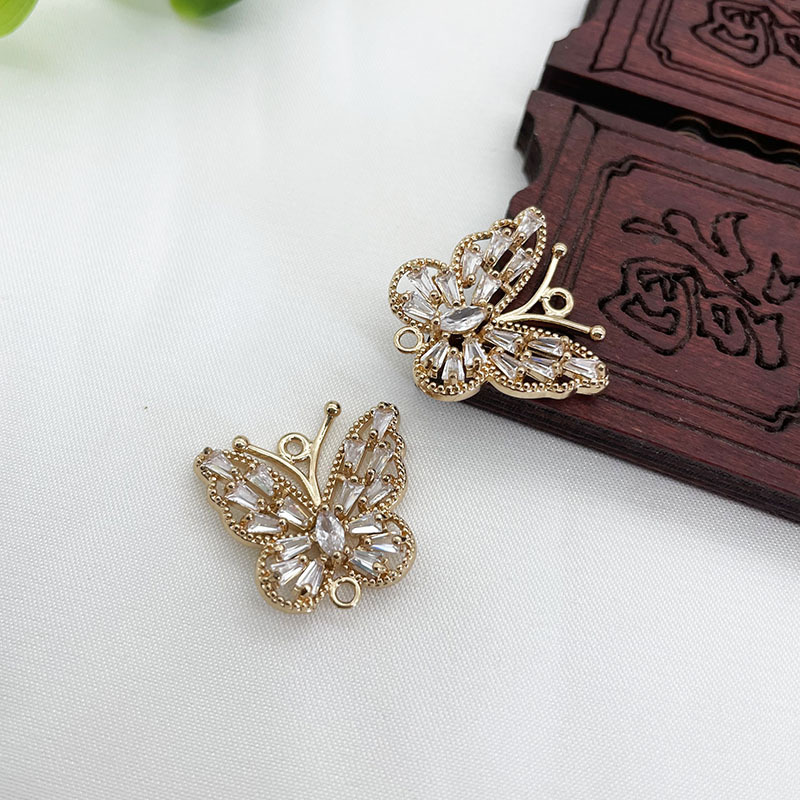 Double hanging zircon butterfly