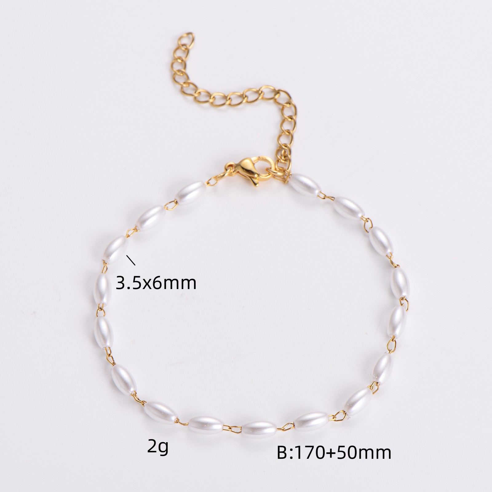 3.5x6mm bracelet 17cm 5cm