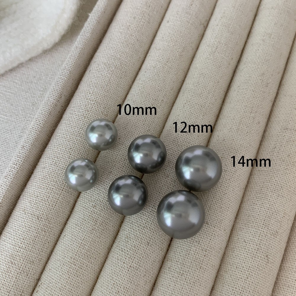 Gray beads-ear needles 10mm