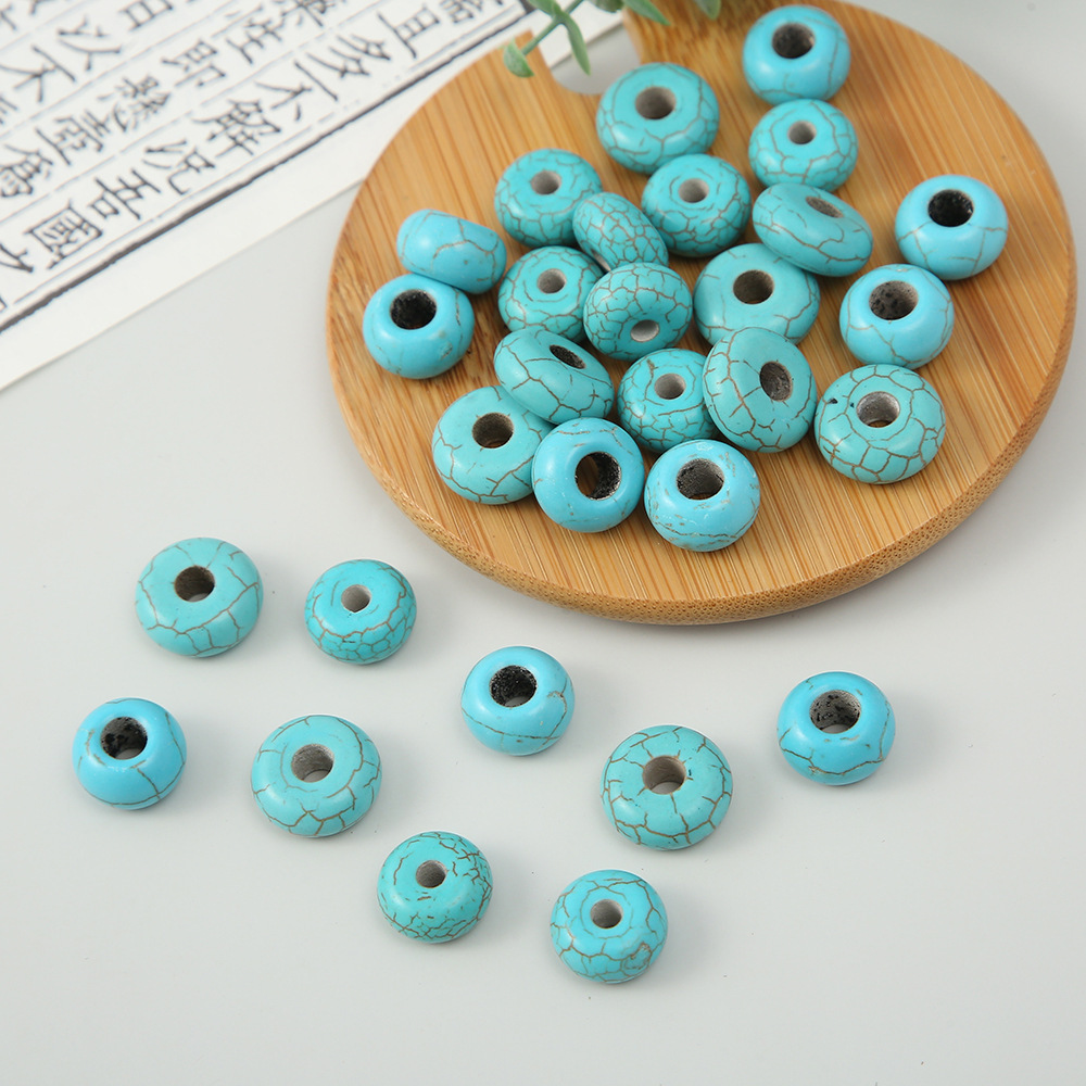 Blue pine stone 8*14mm inner hole 4mm