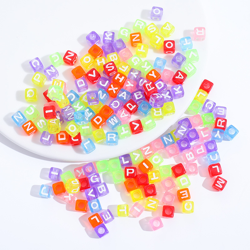 Transparent color letter 6*6mm about 3000 pcs