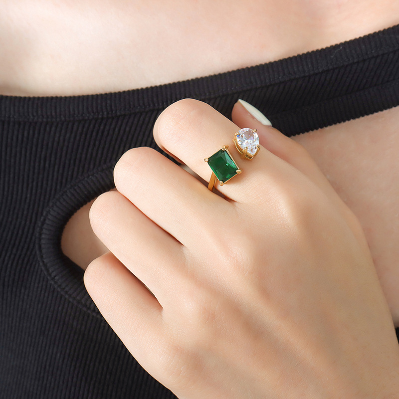 Gold green white crystal zirconium