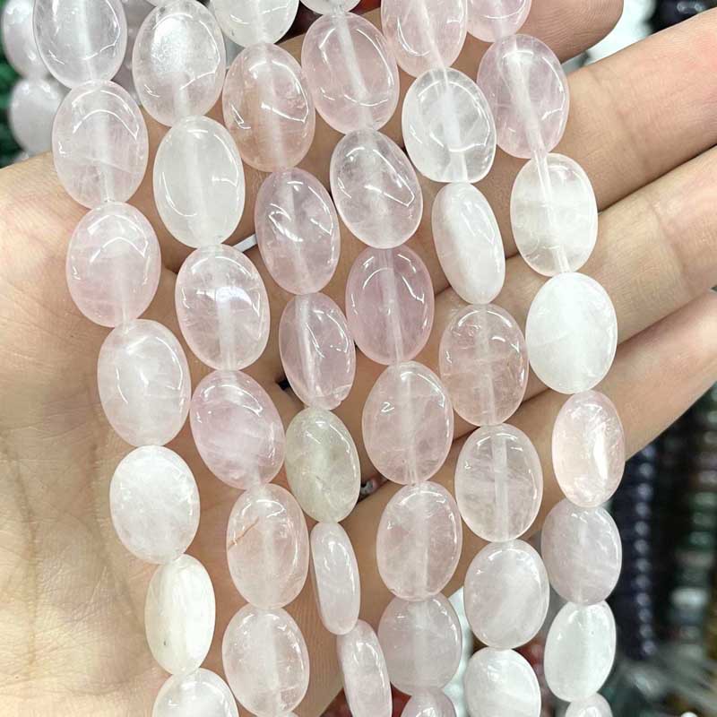 Pink quartz 10 * 14mm approximately 28 pieces / st