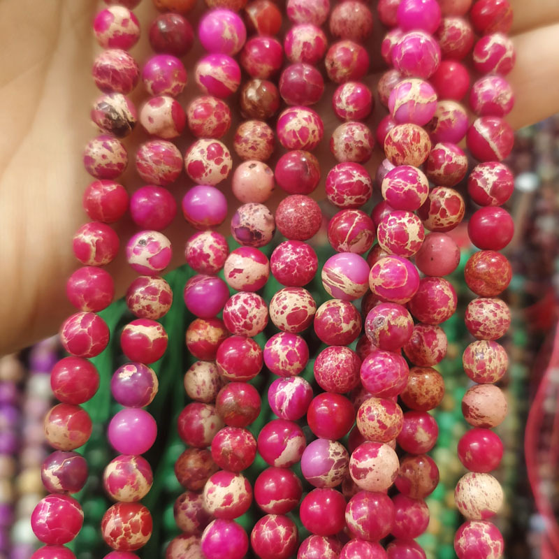 Rose red snake skin 4mm 90 pieces