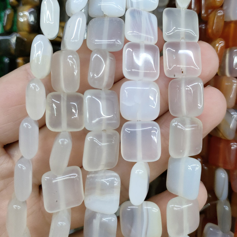 12 white agate