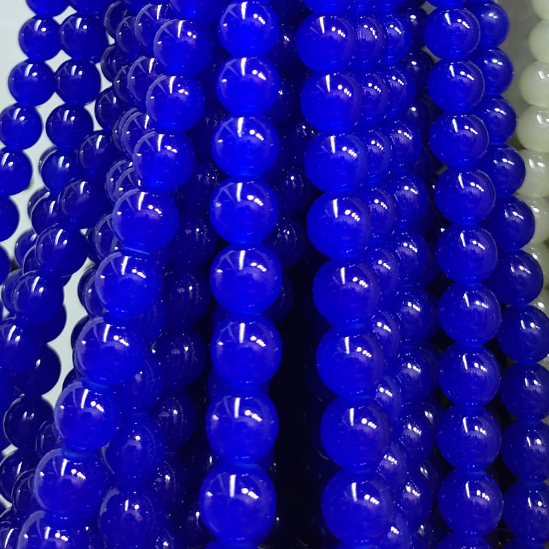 dark blue 6mm about 140 pieces / string