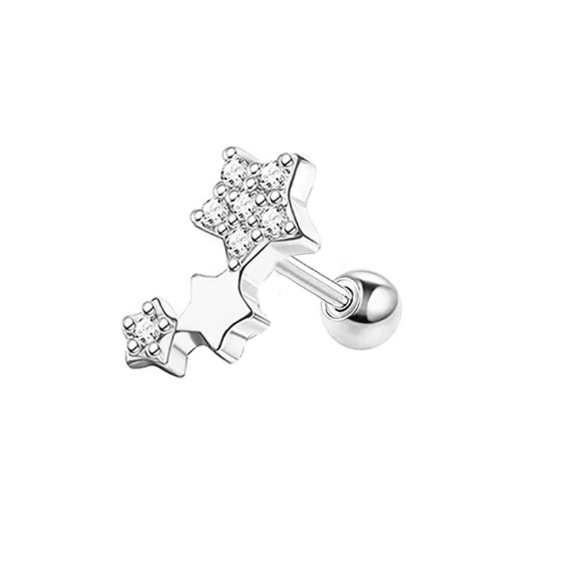 Silver stud earrings 1.2x6x3mm