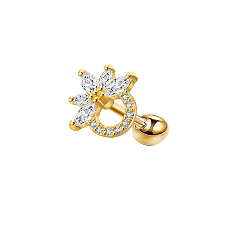 Gold stud earrings 1.2x6x3mm