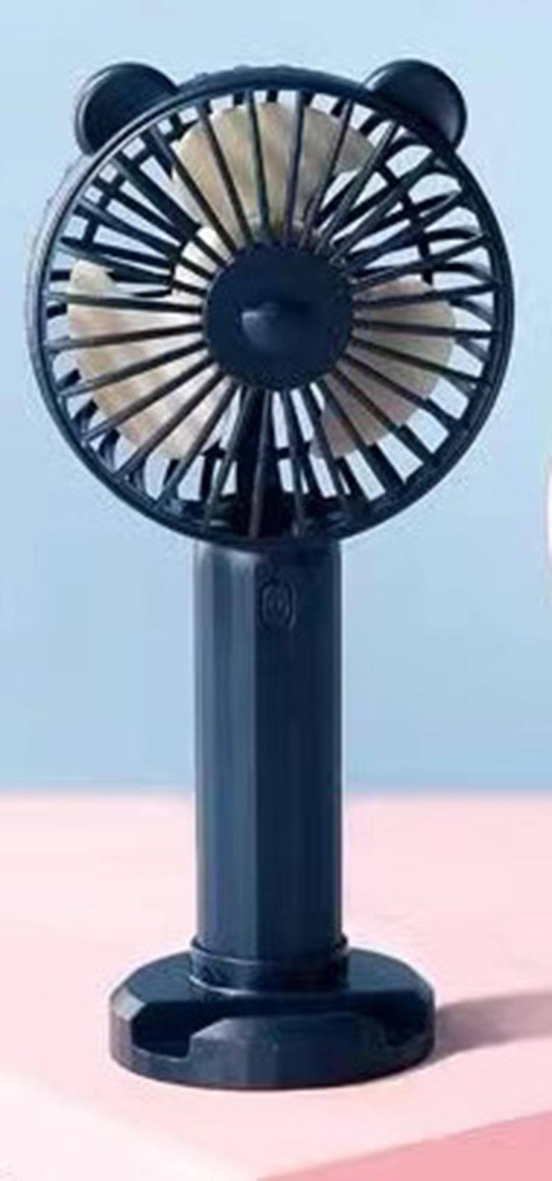 Black hand-held cat ear fan [ with battery, rechargeable ]