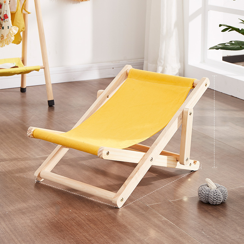 Cat recliner yellow cloth