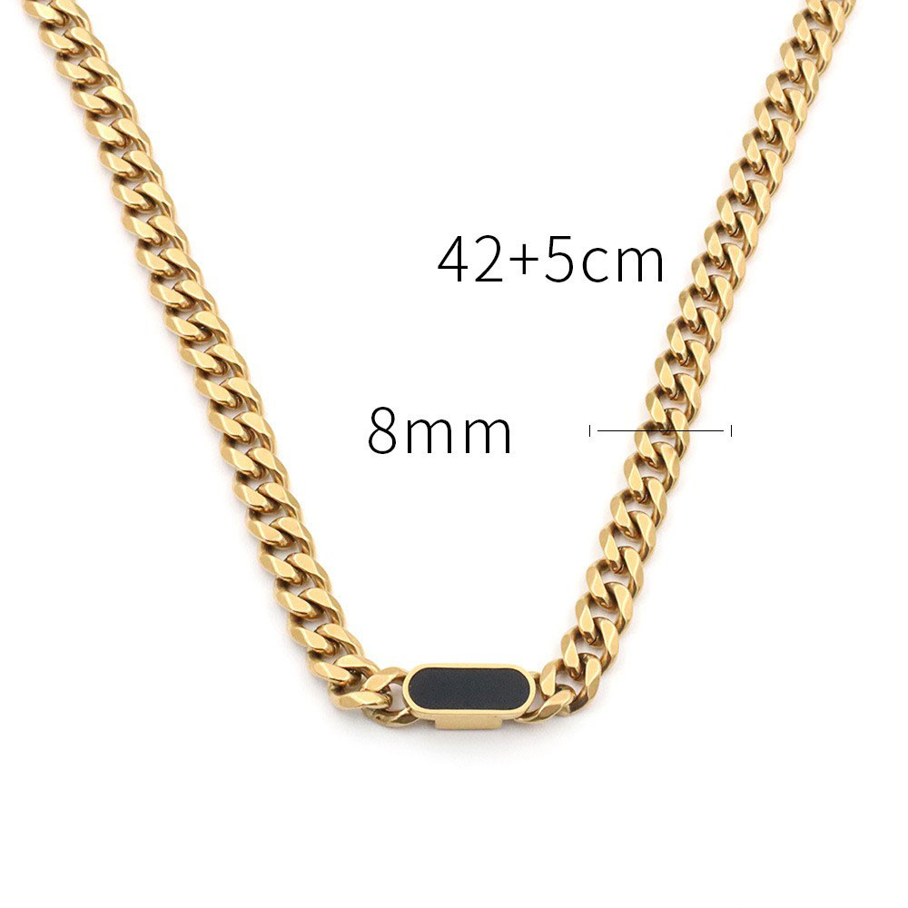 9:Black - six-sided grinding Cuban chain