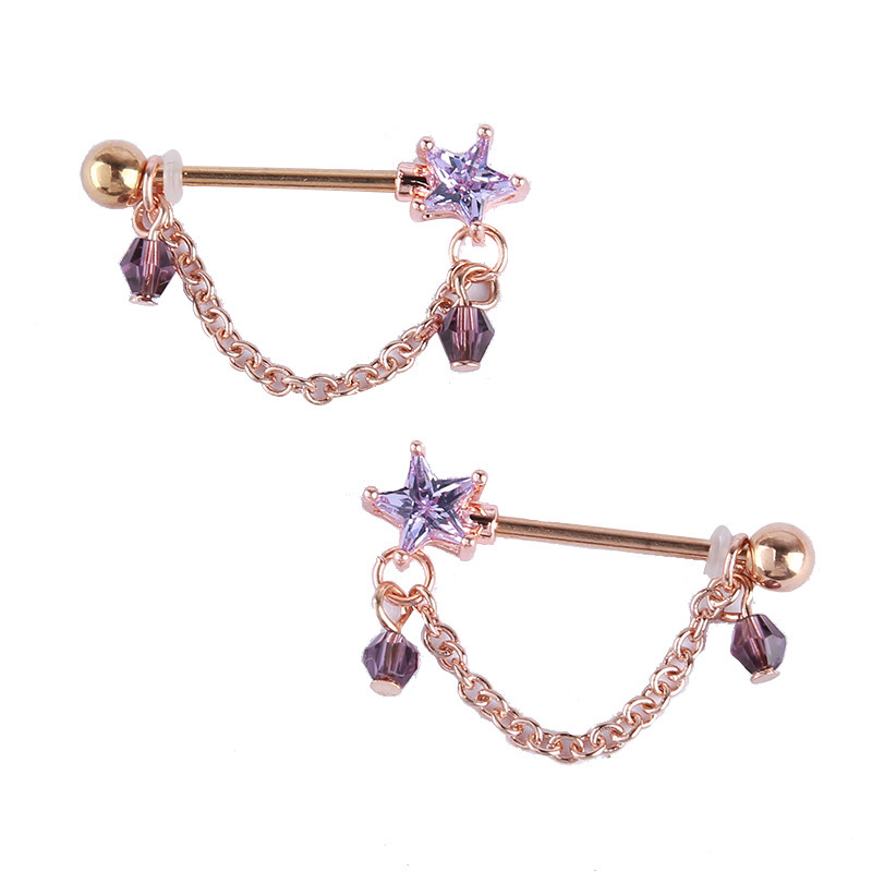 4:1.2mm rose gold purple zircon