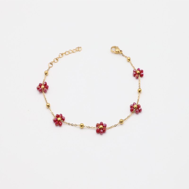 3:Dark red - Bracelet length 15   3cm