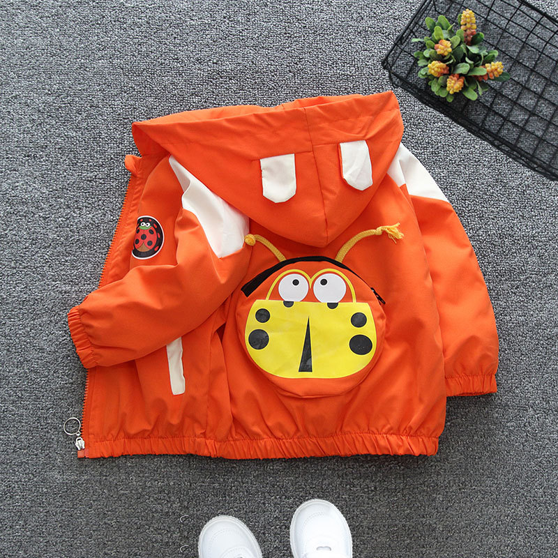 Ladybug coat is orange