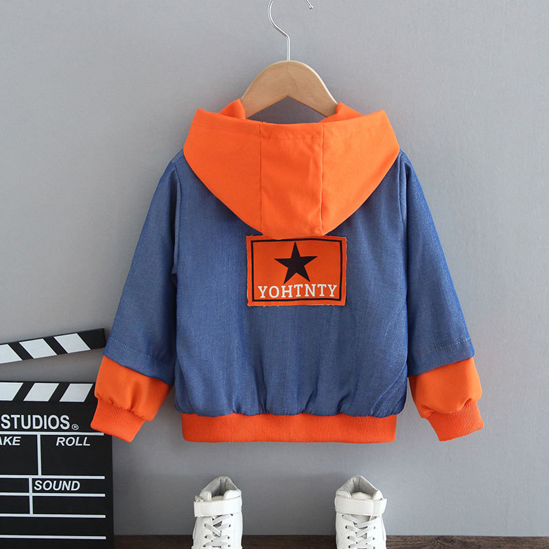 Patch five-pointed star jacket orange