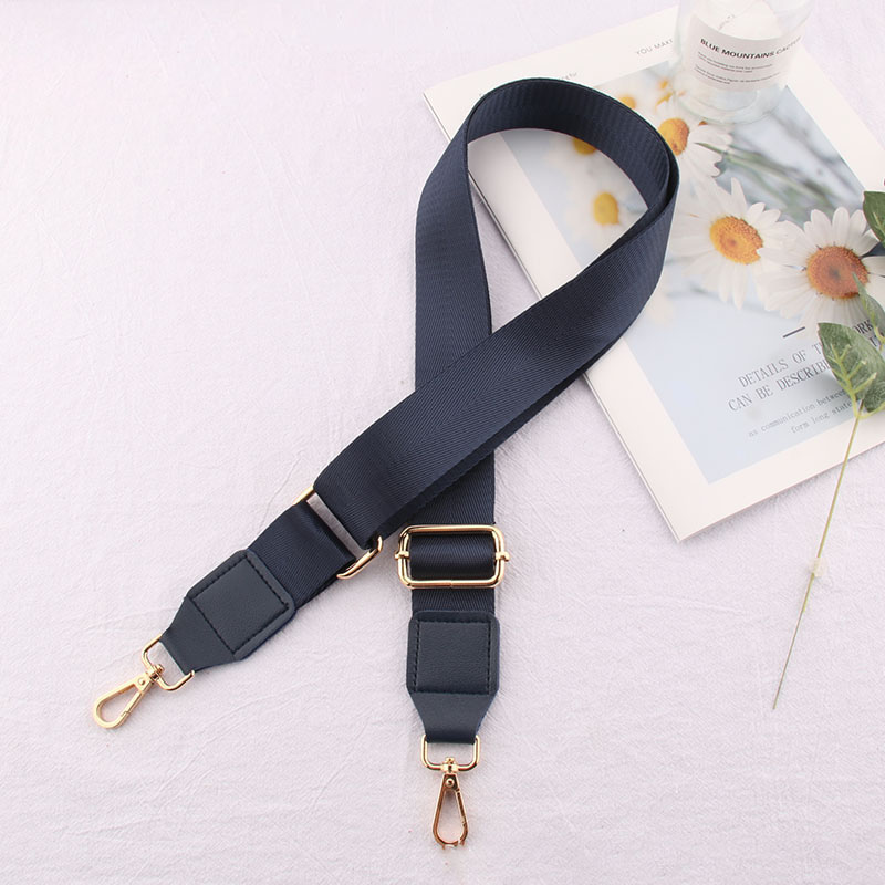 Solid color dark blue - dark blue leather - gold hook