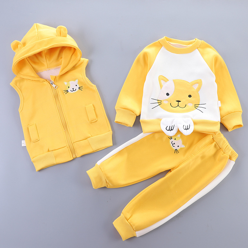 Milk silk kitten 3 pieces set yellow