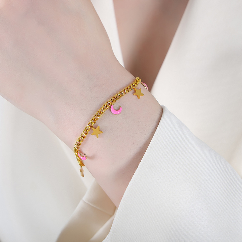 E434-powder drop oil gold bracelet