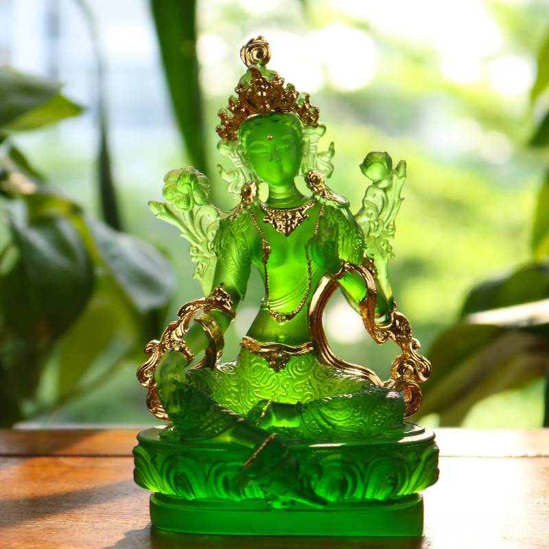 12.5cm high green Tara gold