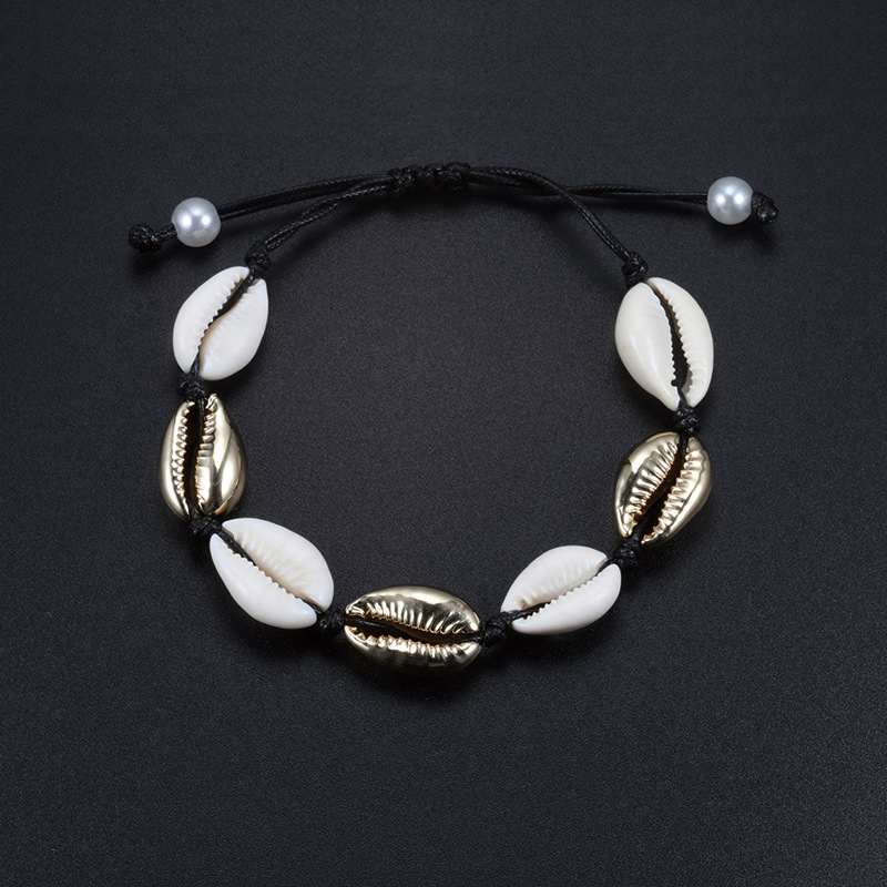 Black line white shell gold shell