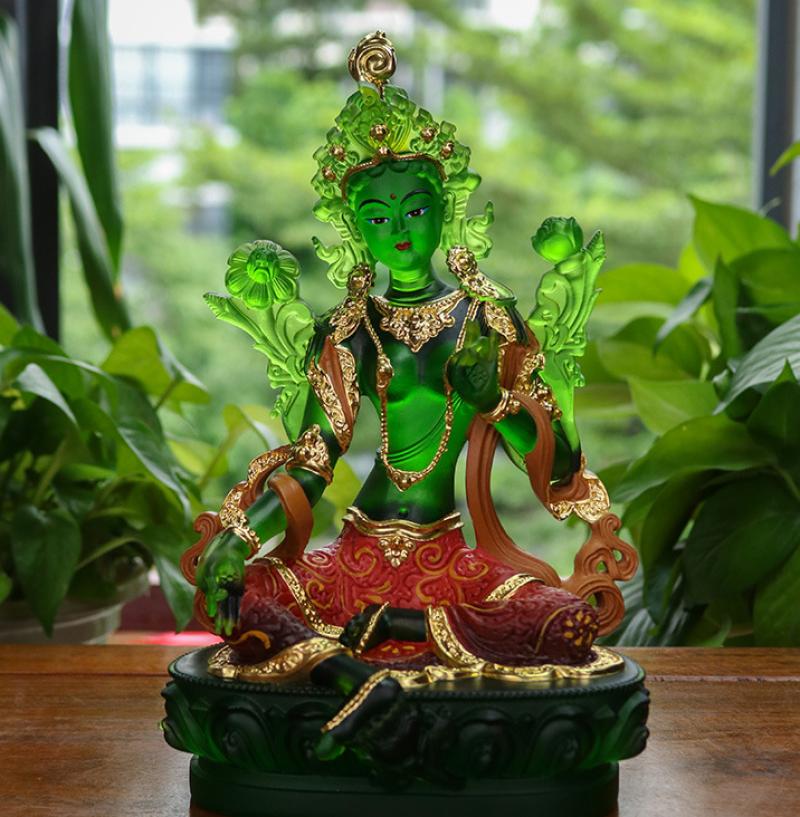 Height 30cm Green Tara (Fine painted red skirt)