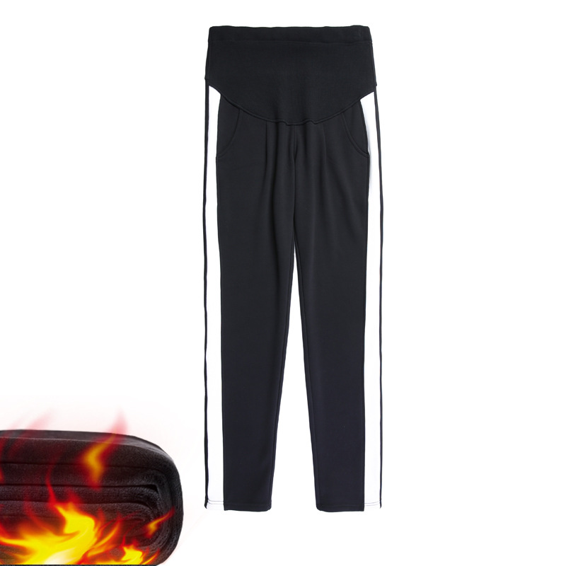 Fleece pants black   white