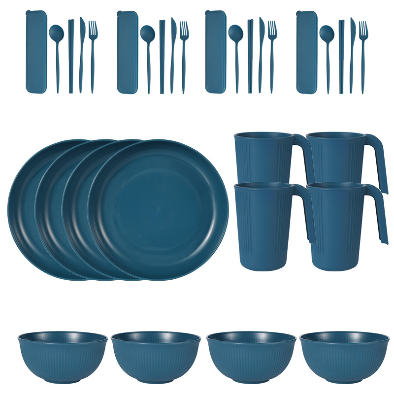 Dark blue 32 PCs/set (without square dish)