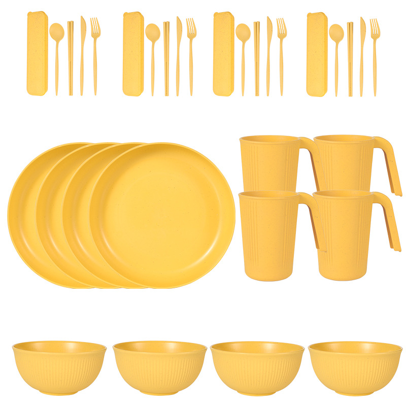 yellow 32 PCs/set (without square dish)