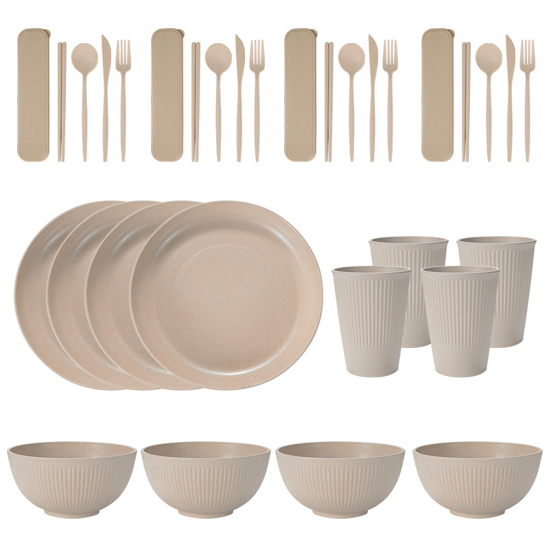 Beige 32 PCs/set without square plate