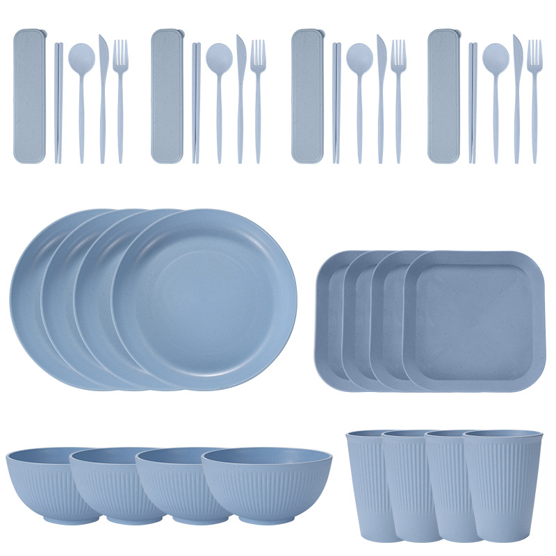 blue 36 PCs/set with square dish