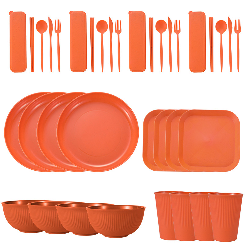 orange 36 PCs/set with square dish