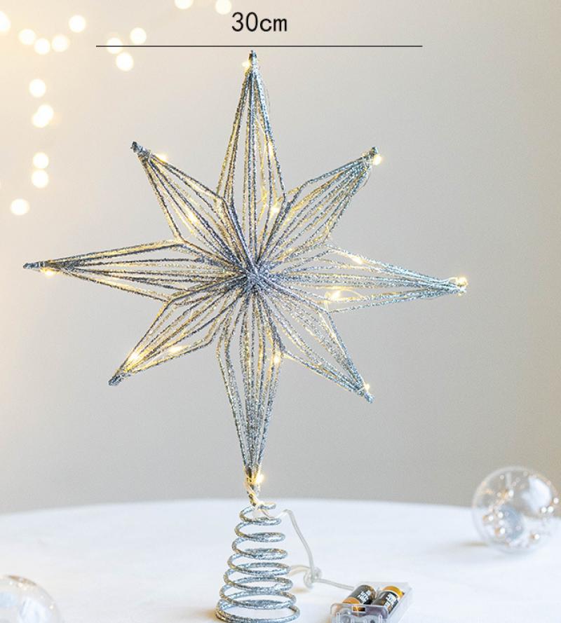 30cm silver octagonal star lamp