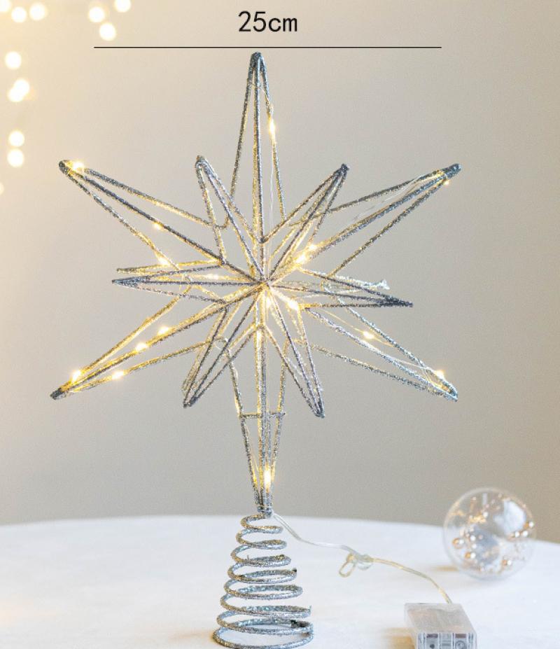 25cm silver exploding star lamp