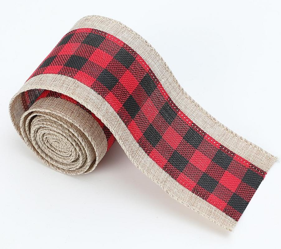 Red and black checked hemp edge/2 m