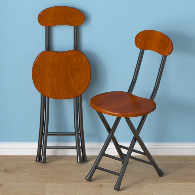 Deep Wood grain, black frame reinforced large round stool