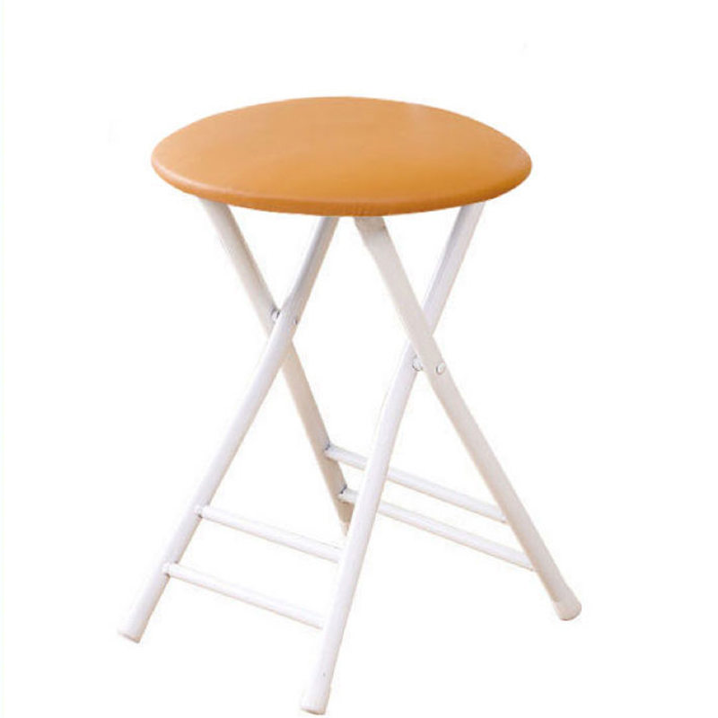 Orange leather stool