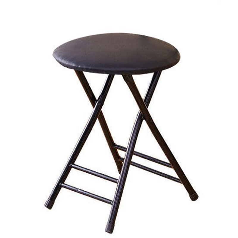 Black leather stool