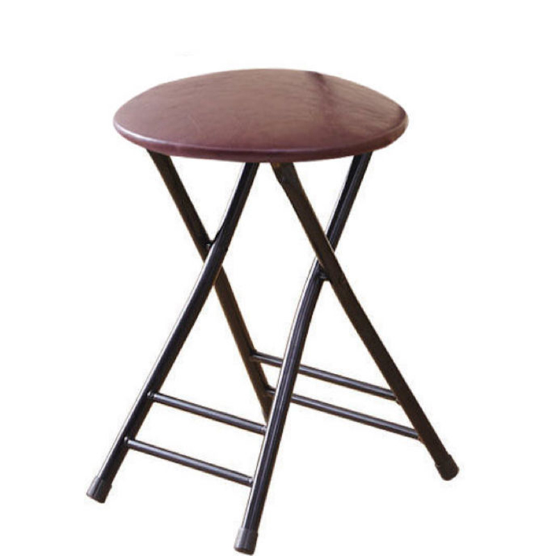 Brown leather stool