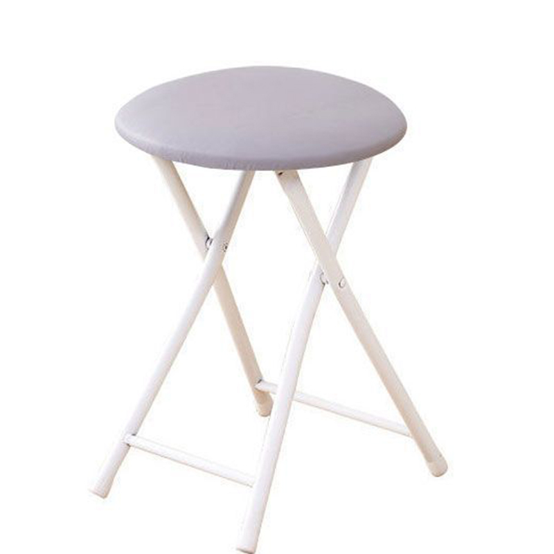 Grey leather stool